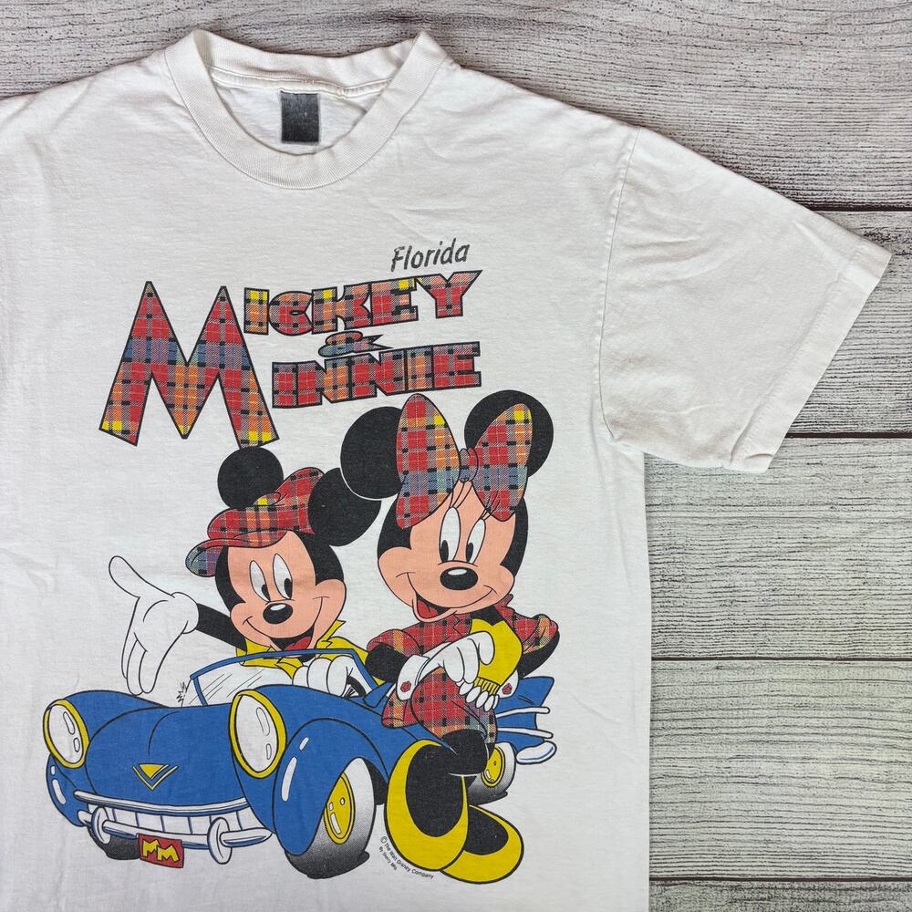 Vintage 1990s Mickey & Minnie Mouse Disney Cartoon T-shirt